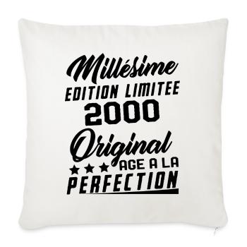 Millésime 2000 Original Cadeau D'anniversaire - Housse de coussin décorative 45 x 45 cm - blanc nature - Devant