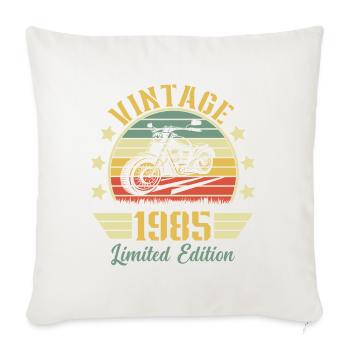 Vintage 1985 Rétro Moto Cadeau D'anniversaire - Housse de coussin décorative 45 x 45 cm - blanc nature - Devant