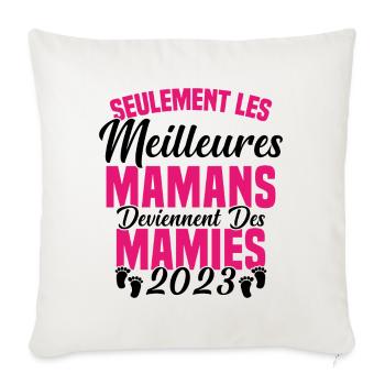 Les Meilleures Mamans Deviennent des Mamie 2023 - Housse de coussin décorative 45 x 45 cm - blanc nature - Devant