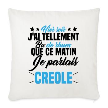 Hier soir j ai tellement bu de rhum - Housse de coussin décorative 45 x 45 cm - blanc nature - Devant