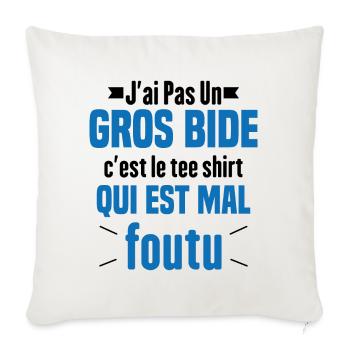 J'ai Pas Un Gros Bide Humour Cadeau - Housse de coussin décorative 45 x 45 cm - blanc nature - Devant