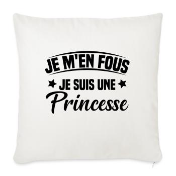 je m'en fou je suis une princesse - Housse de coussin décorative 45 x 45 cm - blanc nature - Devant