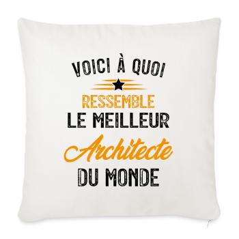 Voici à quoi ressemble le meilleur Architecte - Housse de coussin décorative 45 x 45 cm - blanc nature - Devant