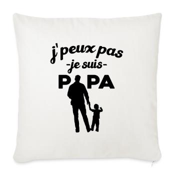 Je peux pas je suis papa bébé - Housse de coussin décorative 45 x 45 cm - blanc nature - Devant