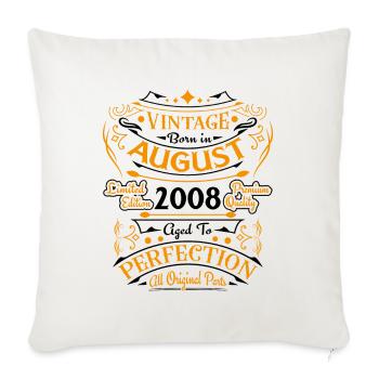 Vintage Flourish Birthday Gift August 2008 - Sofa pillowcase 17,3'' x 17,3'' (45 x 45 cm) - natural white - Front