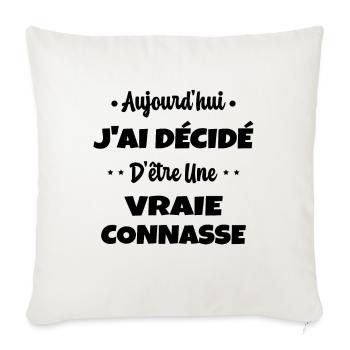 J'ai Décidé D'être une Vraie Connard Humour Lgbt - Housse de coussin décorative 45 x 45 cm - blanc nature - Devant