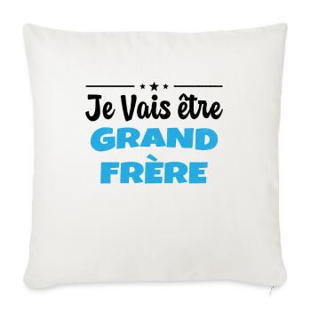 Je Vais être Grand Frère - Housse de coussin décorative 45 x 45 cm - blanc nature - Devant