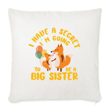 J’ai un secret Je vais être une grande sœur - Housse de coussin décorative 45 x 45 cm - blanc nature - Devant