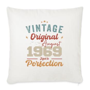 August 1969 Vintage Vintage Birthday Retro - Sofa pillowcase 17,3'' x 17,3'' (45 x 45 cm) - natural white - Front