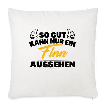 So gut kann nur ein Finn aussehen - Sofakissenbezug 45 x 45 cm - Naturweiß  - Vorne