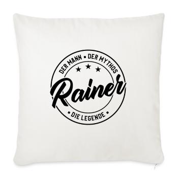 Rainer Vorname Name Geburtstag - Sofakissenbezug 45 x 45 cm - Naturweiß  - Vorne