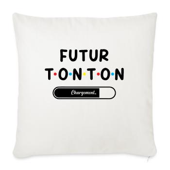 Homme Annonce Grossesse Tonton Futur Tonton - Housse de coussin décorative 45 x 45 cm - blanc nature - Devant