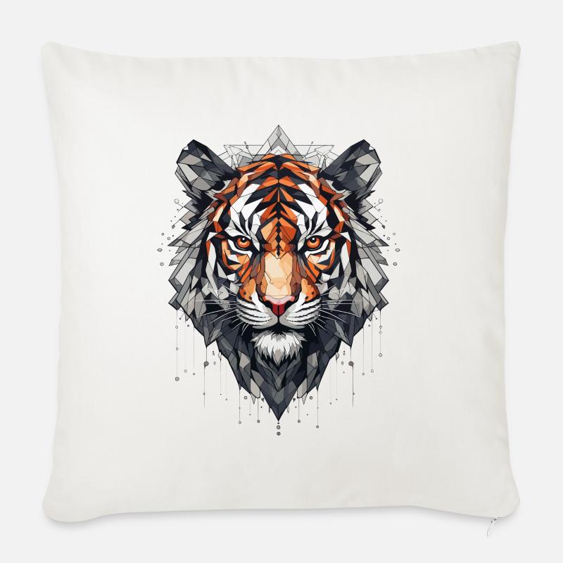 Tiger - Sofakissenbezug 45 x 45 cm - Naturweiß
