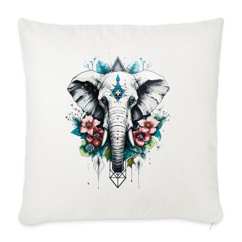 Elefant geometrisch - Sofakissenbezug 45 x 45 cm - Naturweiß  - Vorne