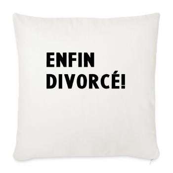 Enfin divorcé Cadeau Humour Célibataire En Divorce - Housse de coussin décorative 45 x 45 cm - blanc nature - Devant