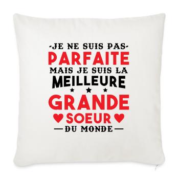 Je suis la meilleure grande soeur du monde - Housse de coussin décorative 45 x 45 cm - blanc nature - Devant