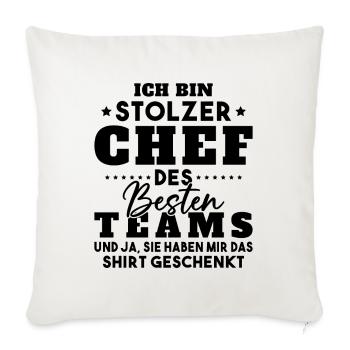 Stolzer Chef Des Besten Teams Shirt Geschenkt Fun - Sofakissenbezug 45 x 45 cm - Naturweiß  - Vorne
