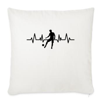 Football Heartbeat Heartbeat Gift - Sofa pillowcase 17,3'' x 17,3'' (45 x 45 cm) - natural white - Front