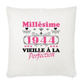 Woman Vintage 1944 Gift Birthday Humor - Sofa pillowcase 17,3'' x 17,3'' (45 x 45 cm) - natural white - Front