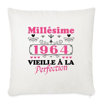 Woman Vintage 1964 Gift Birthday Humor - Sofa pillowcase 17,3'' x 17,3'' (45 x 45 cm) - natural white - Front
