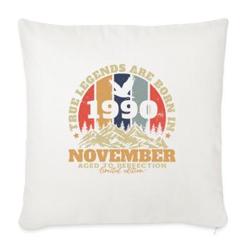 November 1990 Vintage Birthday Gift - Sofa pillowcase 17,3'' x 17,3'' (45 x 45 cm) - natural white - Front