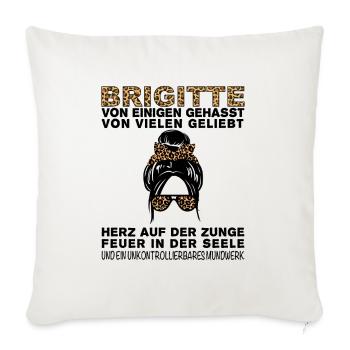 Brigitte Gehasst Geliebt Großes Mundwerk - Sofakissenbezug 45 x 45 cm - Naturweiß  - Vorne