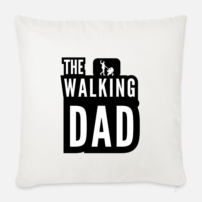 The Walking Dad Father Stroller White Black - Sofakissenbezug 45 x 45 cm - Naturweiß 