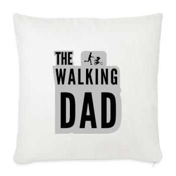 Le père qui marche père et enfant noir gris - Housse de coussin décorative 45 x 45 cm - blanc nature - Devant
