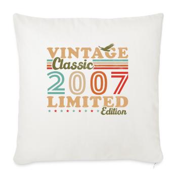 2007 Vintage Retro Geburtstagsgeschenk - Sofakissenbezug 45 x 45 cm - Naturweiß  - Vorne