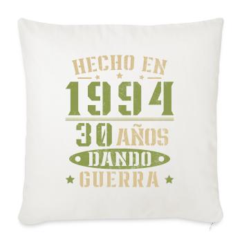 Hergestellt im Jahr 1994. Geschenk zum 30. Geburtstag - Sofakissenbezug 45 x 45 cm - Naturweiß  - Vorne