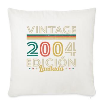 Cadeau d’anniversaire Vinatge 2004 - Housse de coussin décorative 45 x 45 cm - blanc nature - Devant