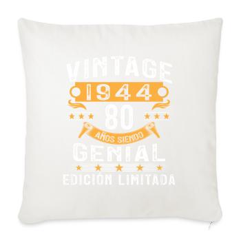 Vinatge 1944 80 Year Old Birthday Gift - Sofa pillowcase 17,3'' x 17,3'' (45 x 45 cm) - natural white - Front