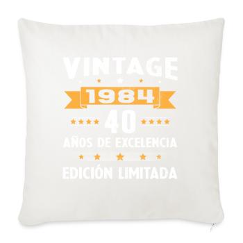 40 Jahre Vinatge 1984 Geburtstagsgeschenk - Sofakissenbezug 45 x 45 cm - Naturweiß  - Vorne