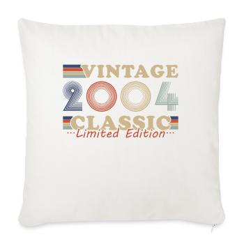 2004 Vintage Retro Geburtstagsgeschenk - Sofakissenbezug 45 x 45 cm - Naturweiß  - Vorne