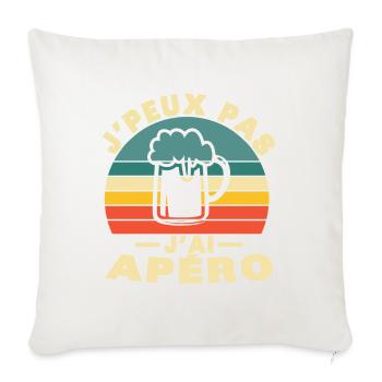 J'Peux Pas J'Ai Apéro Vintage Cadeau Humour - Housse de coussin décorative 45 x 45 cm - blanc nature - Devant