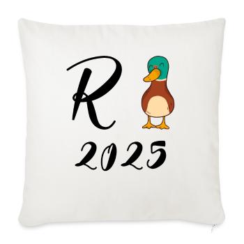 Duck Pension 2025 Pension Retirement Grandpa Grandma Pensioner - Sofa pillowcase 17,3'' x 17,3'' (45 x 45 cm) - natural white - Front