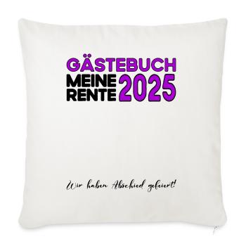 Pension 2025 Livre d’or Pension Retraite Mamie Papy - Housse de coussin décorative 45 x 45 cm - blanc nature - Devant