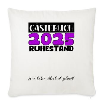 Pension 2025 Livre d’or Pension Retraite Mamie Papy - Housse de coussin décorative 45 x 45 cm - blanc nature - Devant