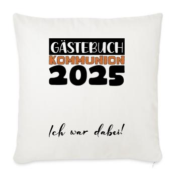 Communion 2025 Livre d’or Cadeau Fille Garçons - Housse de coussin décorative 45 x 45 cm - blanc nature - Devant