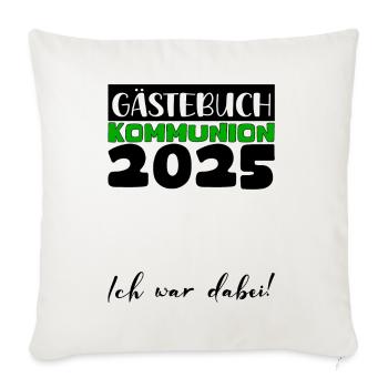 Communion 2025 Livre d’or Cadeau Fille Garçons - Housse de coussin décorative 45 x 45 cm - blanc nature - Devant