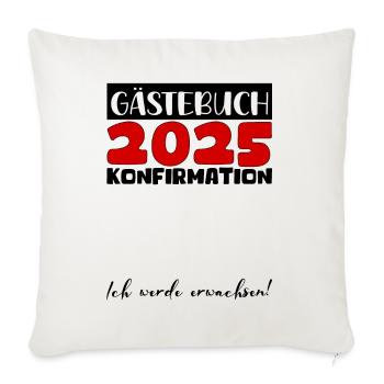 Confirmation 2025 Guestbook Decoration Girls Boys - Sofa pillowcase 17,3'' x 17,3'' (45 x 45 cm) - natural white - Front