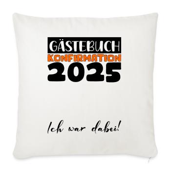 Confirmation 2025 Guest Book Decoration Girls Boys - Sofa pillowcase 17,3'' x 17,3'' (45 x 45 cm) - natural white - Front