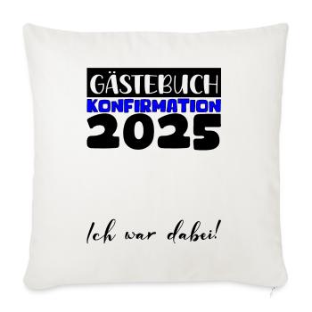Confirmation 2025 Guest Book Decoration Girls Boys - Sofa pillowcase 17,3'' x 17,3'' (45 x 45 cm) - natural white - Front