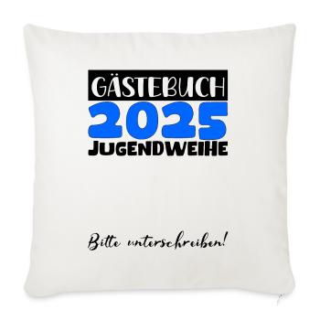 Consécration des jeunes 2025 Livre d'or Cadeau Filles Garçons - Housse de coussin décorative 45 x 45 cm - blanc nature - Devant