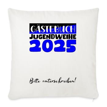Consécration des jeunes 2025 Livre d'or Cadeau Filles Garçons - Housse de coussin décorative 45 x 45 cm - blanc nature - Devant