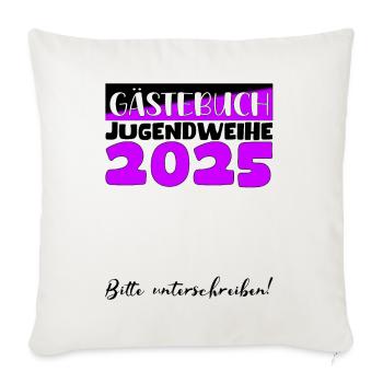 Jugendweihe 2025 Guestbook Gift Girls Boys - Sofa pillowcase 17,3'' x 17,3'' (45 x 45 cm) - natural white - Front