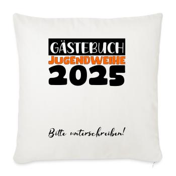 Consécration des jeunes 2025 Livre d'or Cadeau Filles Garçons - Housse de coussin décorative 45 x 45 cm - blanc nature - Devant