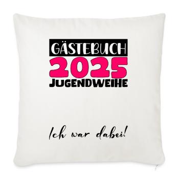 Consécration des jeunes 2025 Livre d'or Cadeau Filles Garçons - Housse de coussin décorative 45 x 45 cm - blanc nature - Devant
