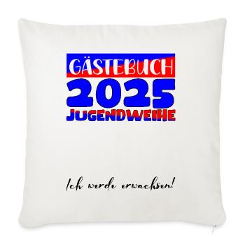 Jugendweihe 2025 Livre d’or Cadeau Filles Garçons - Housse de coussin décorative 45 x 45 cm - blanc nature - Devant