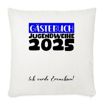 Jugendweihe 2025 Livre d’or Cadeau Filles Garçons - Housse de coussin décorative 45 x 45 cm - blanc nature - Devant